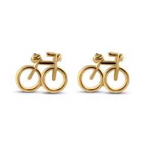 14E00428. - 14 Karat Yellow Gold Bicycle Screw Back Earrings