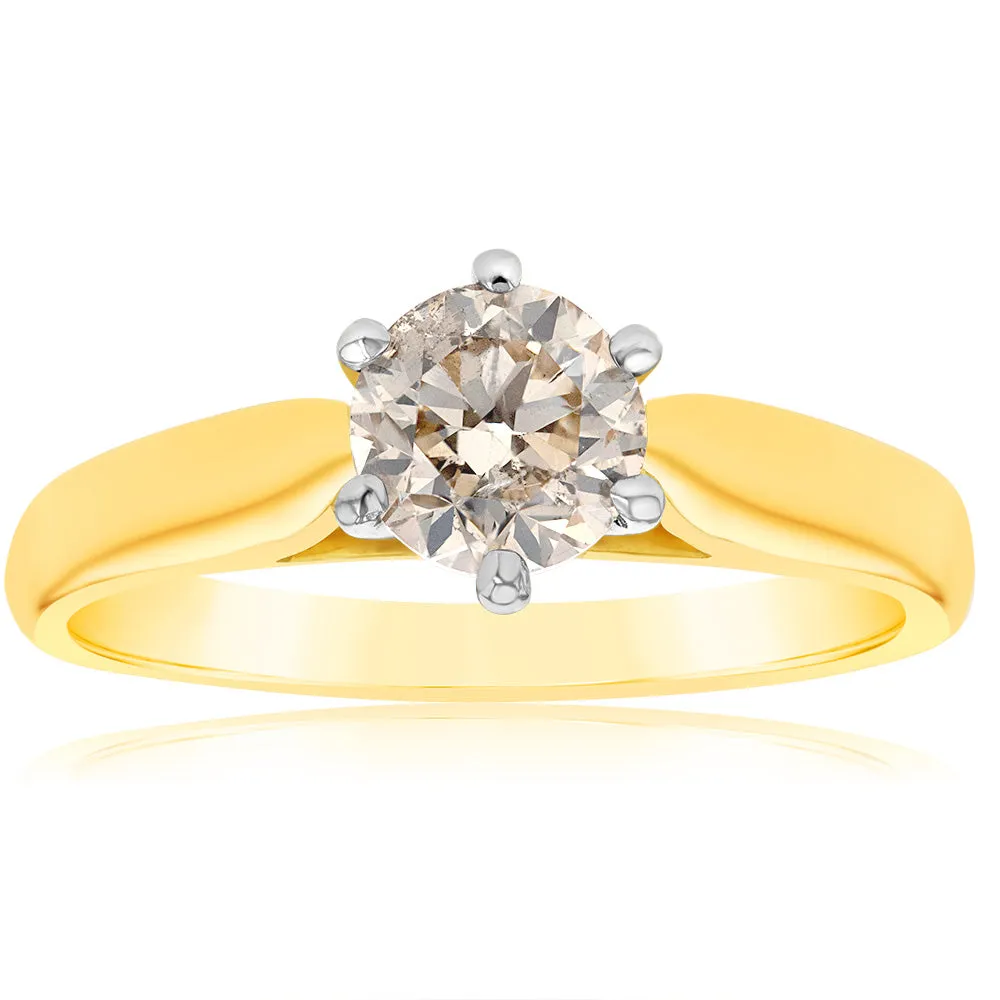 18ct Yellow Gold 1.00 Carat Australian Diamond Solitaire