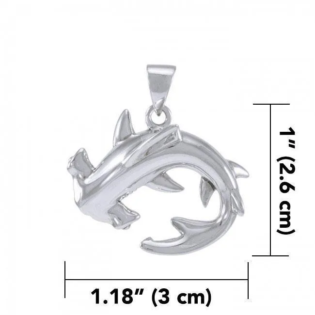 A new world with the sea friends ~ Sterling Silver Jewelry Hammerhead Shark Pendant TPD4920