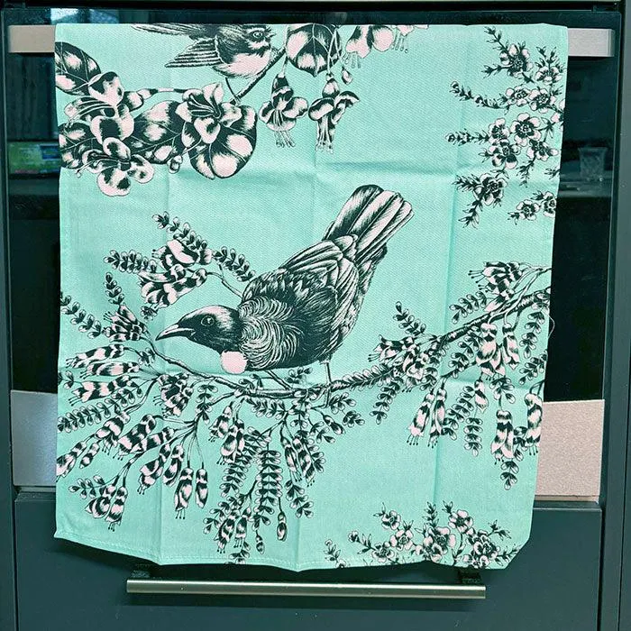 Aqua NZ Fantail and Tui Tea Towel