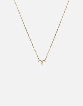 Aries Astro Pendant Necklace, 14k Gold