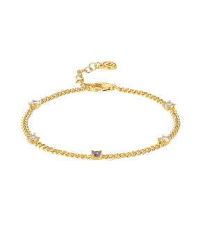 Birthstone Bracelet June 18ct Gold Plated