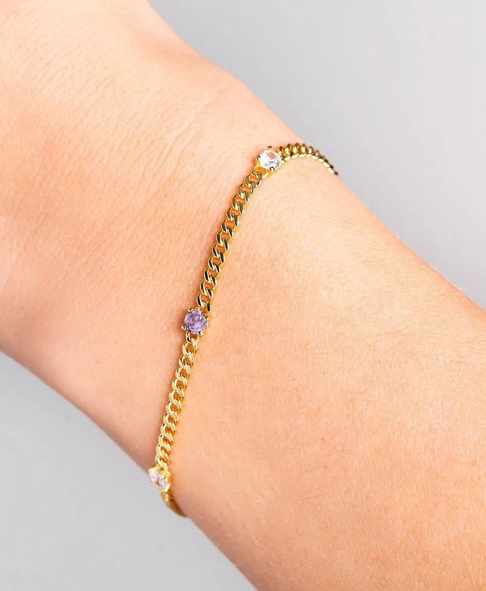 Birthstone Bracelet June 18ct Gold Plated