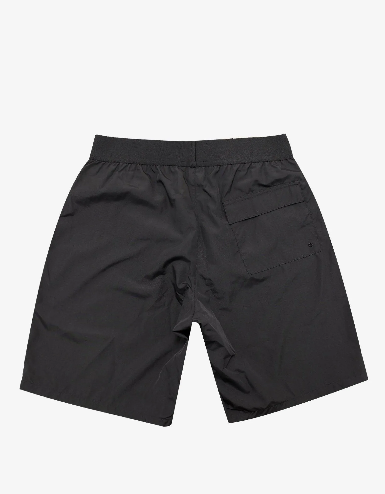 Black Logo Band Long Swim Shorts