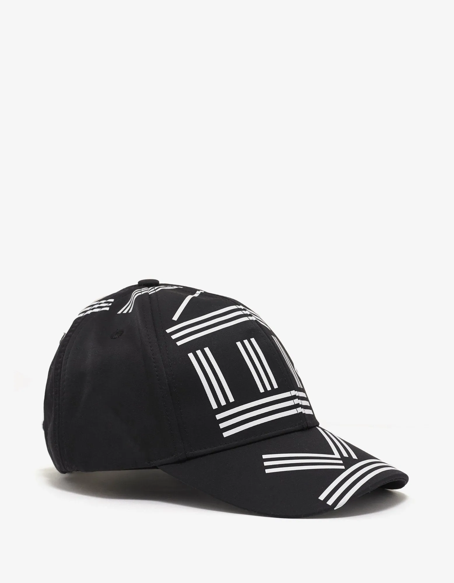 Black Logo Print Nylon Cap