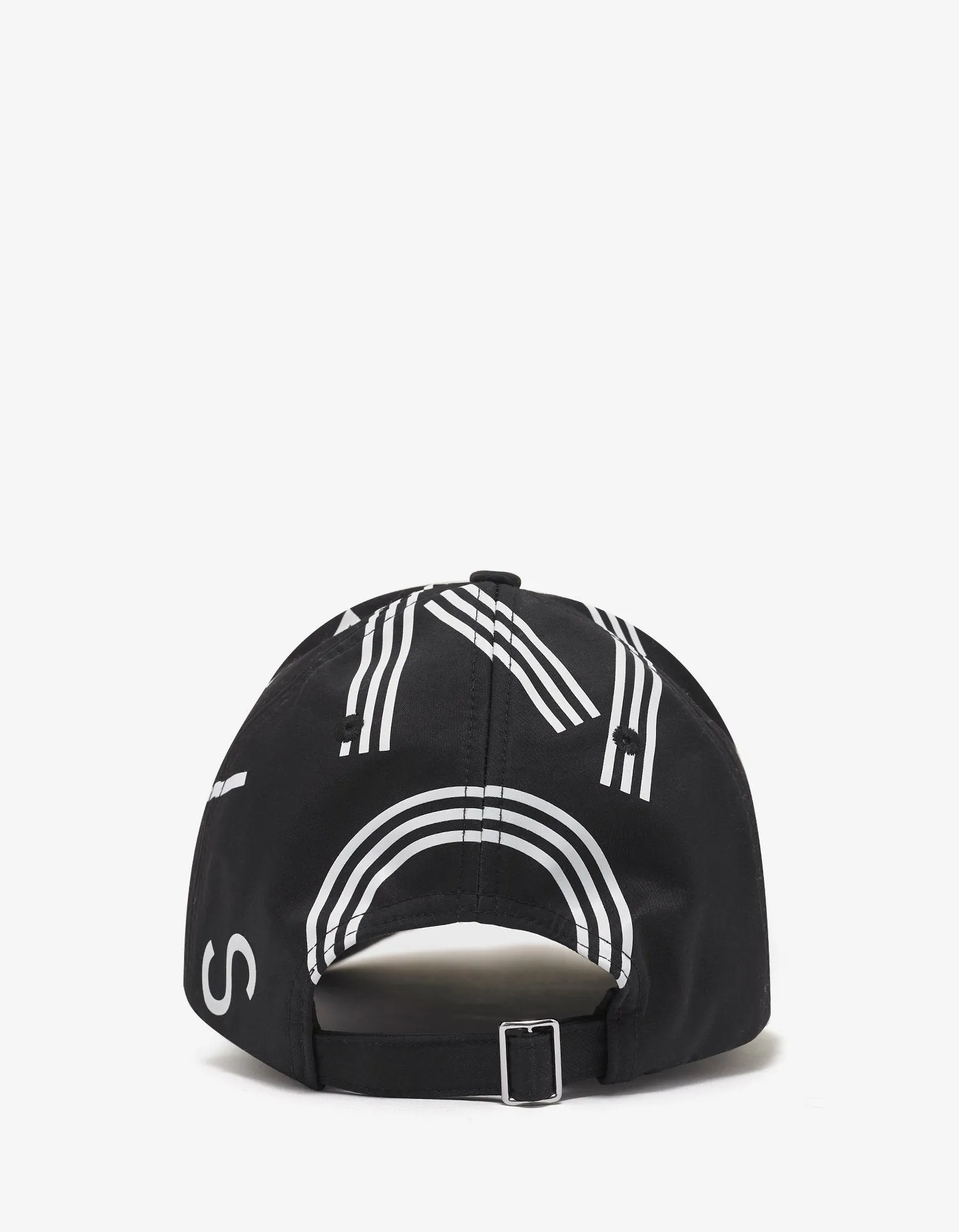 Black Logo Print Nylon Cap