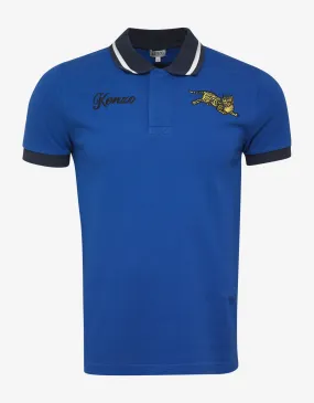 Blue Jumping Tiger Polo T-Shirt