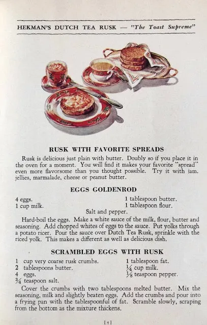 (Booklet) A Hundred Ways to Serve Hekman's Dutch Tea Rusk.