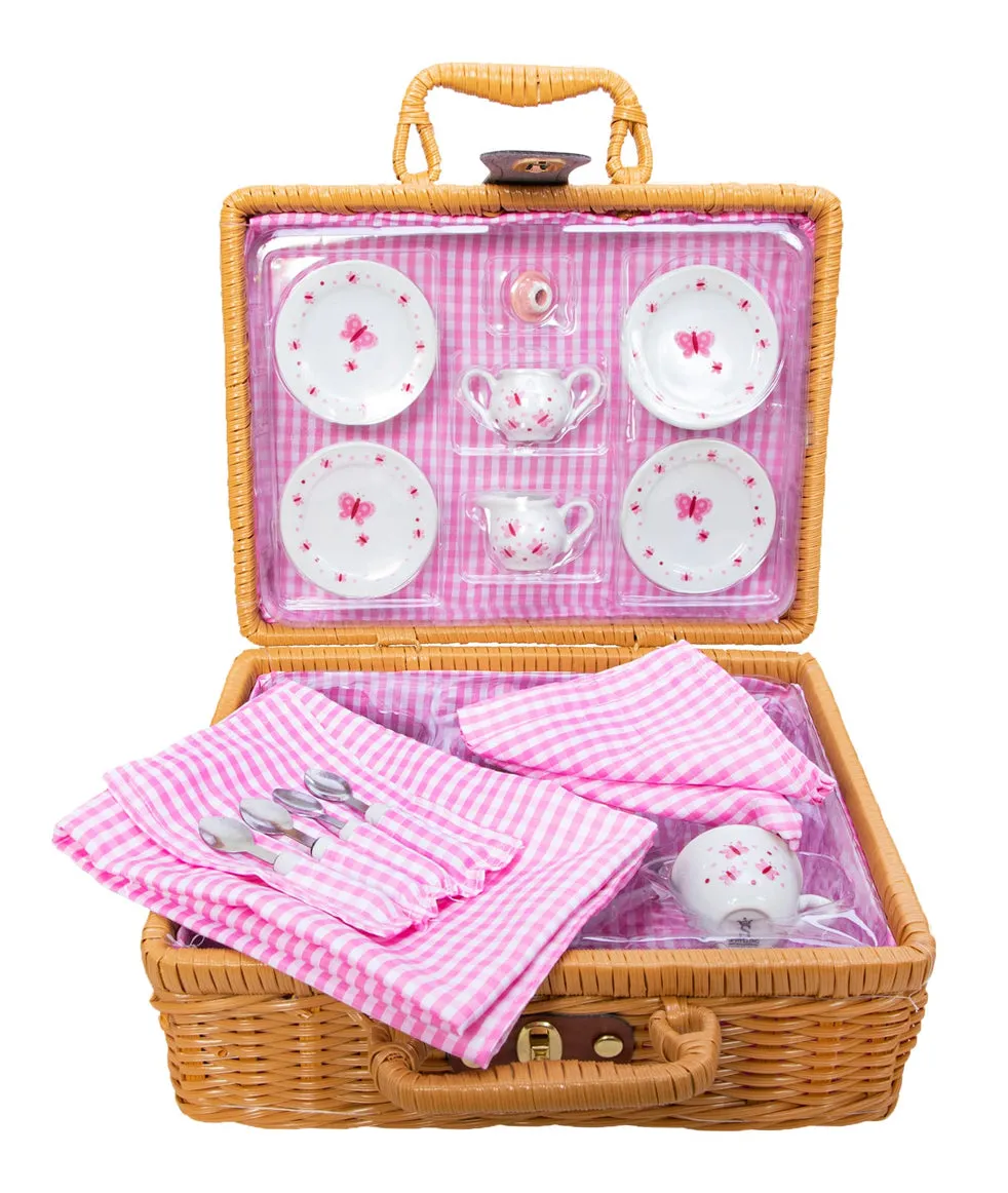 Butterfly Tea Set Basket