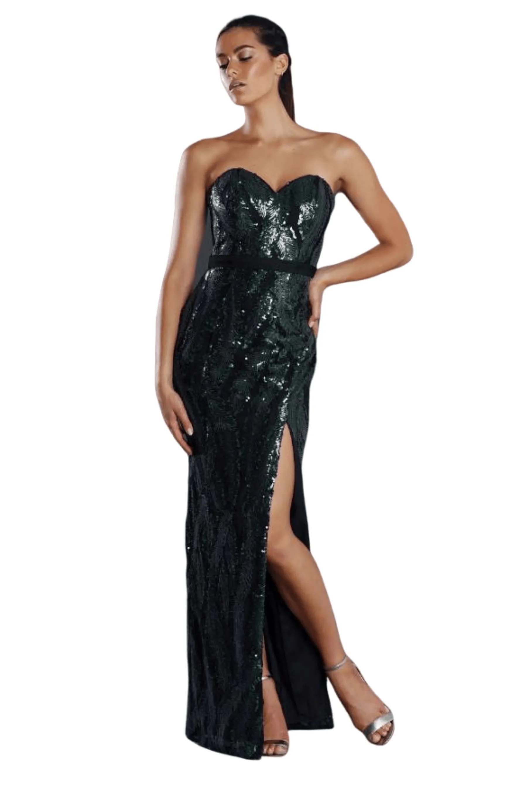 BUY IT JADORE Mia Gown With Split JX013 (Forest)