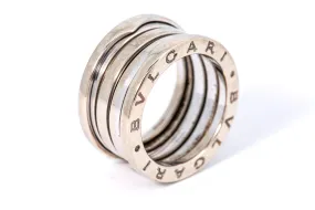 Bvlgari B.Zero1 Stretch Band 18K 750 White Gold Bulgari Ring S 51 US 5 3/4