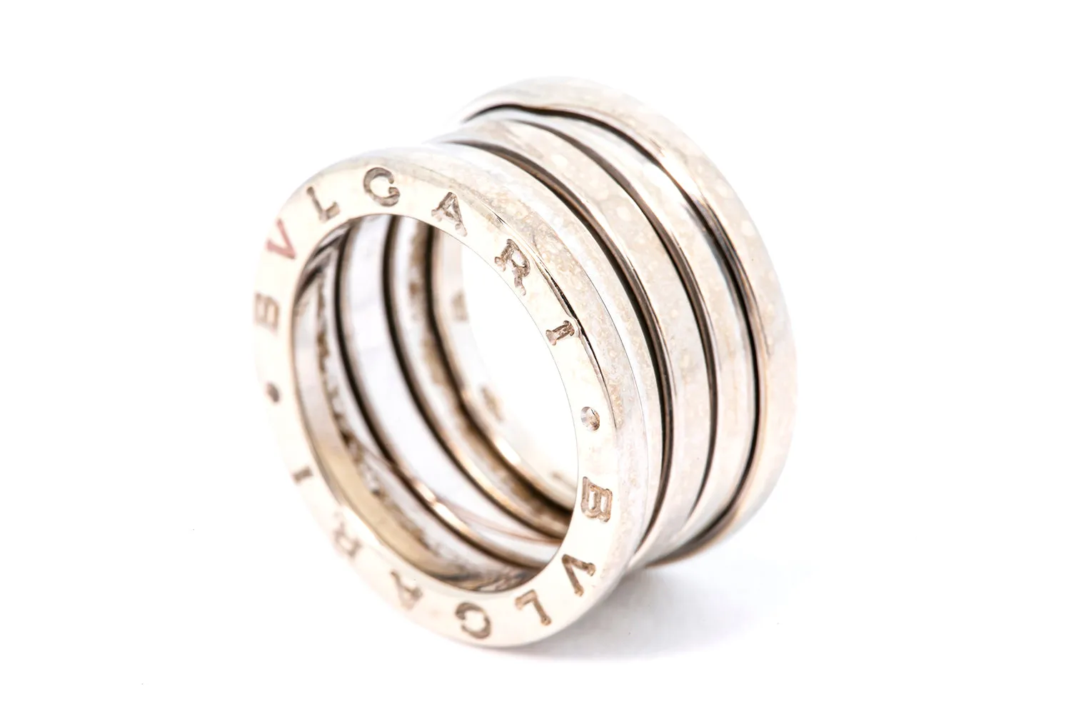 Bvlgari B.Zero1 Stretch Band 18K 750 White Gold Bulgari Ring S 51 US 5 3/4