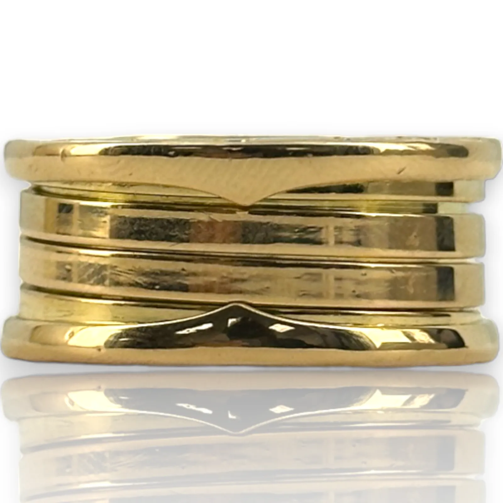 Bvlgari B.Zero1 Wide Statement 18k 750 Yellow Gold Band Ring Size 8.75 / 59