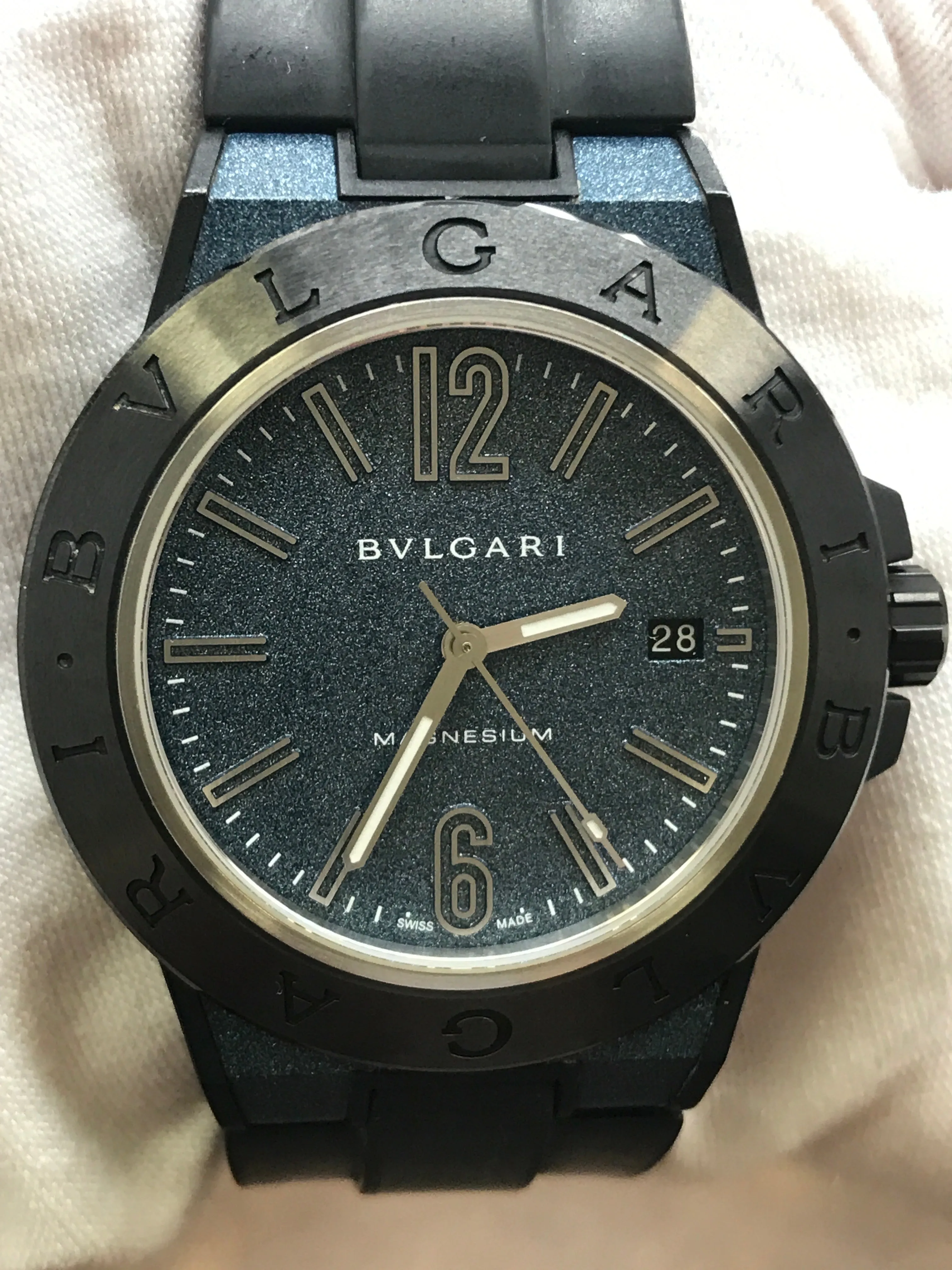 BVLGARI Diagono Magnesium DG41SMC 102364 Blue Dial Automatic Men's Watch