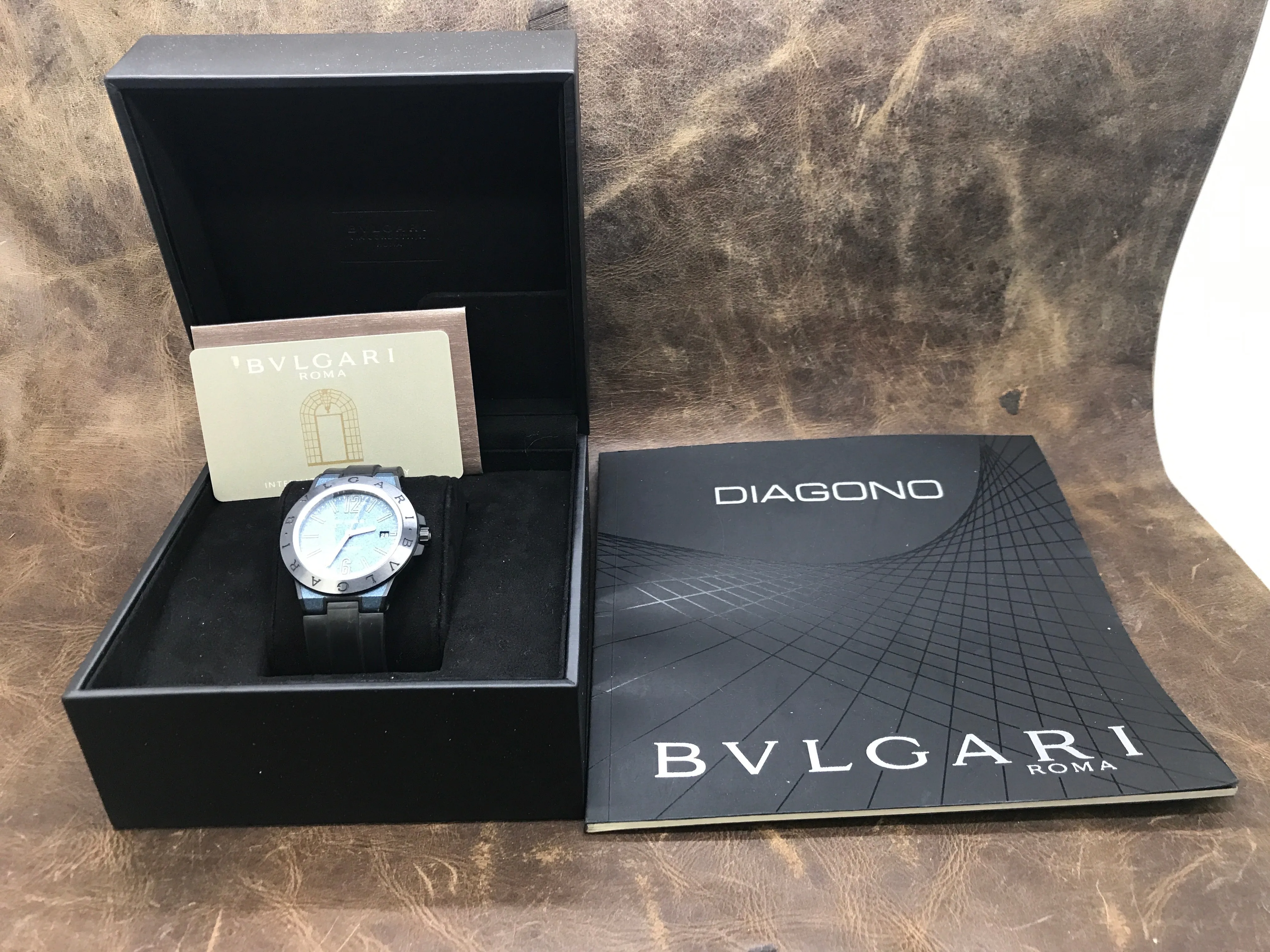 BVLGARI Diagono Magnesium DG41SMC 102364 Blue Dial Automatic Men's Watch