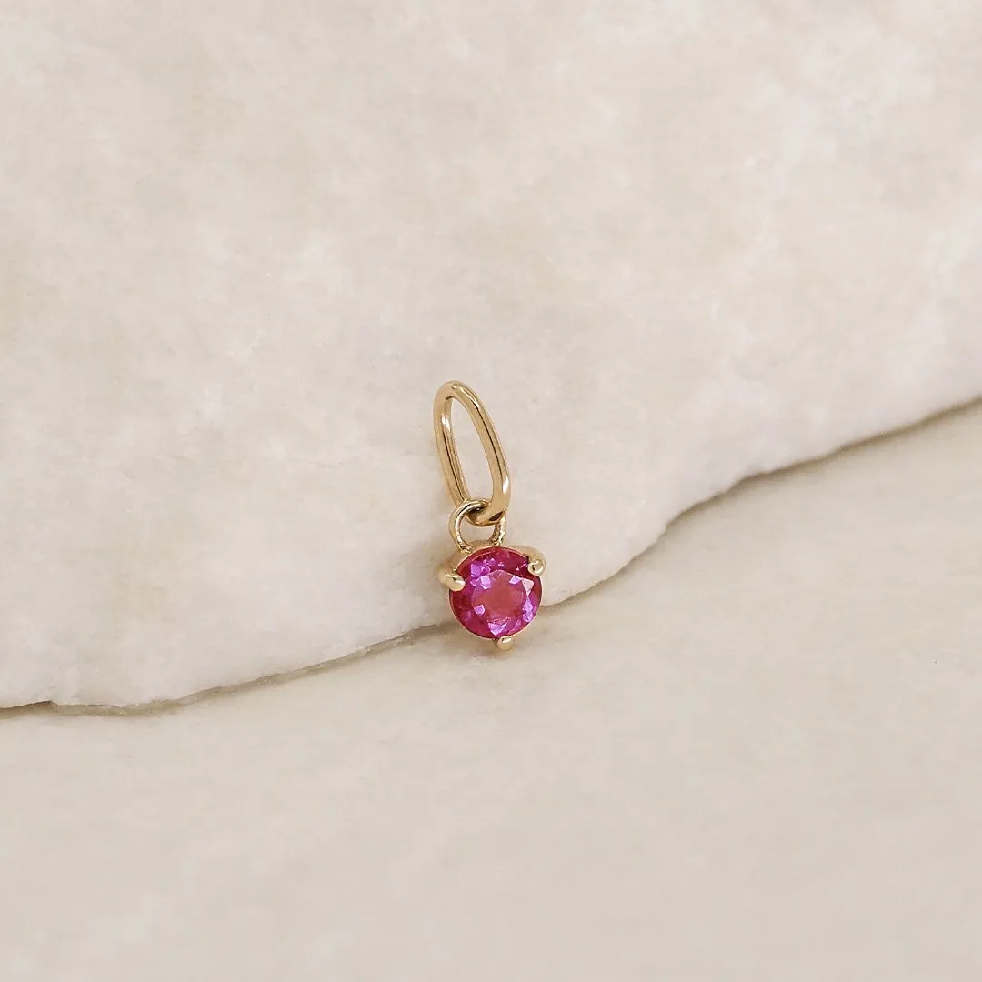 By Charlotte 14k Gold July Ruby Birthstone Pendant