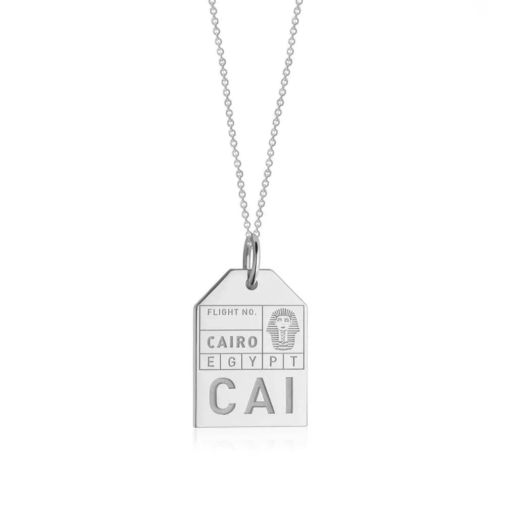 Cairo Egypt CAI Luggage Tag Charm Silver