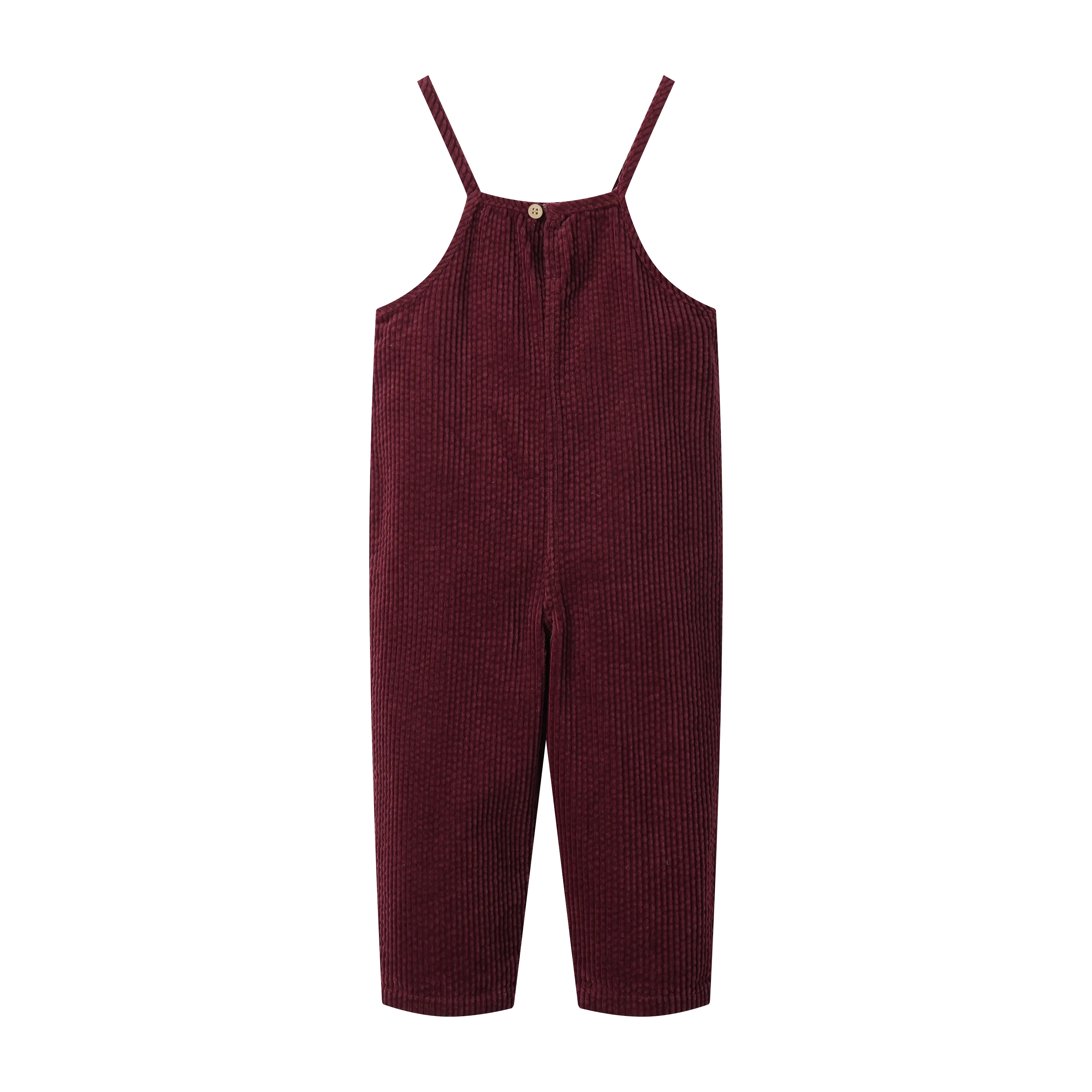 corduroy long romper - burgundy