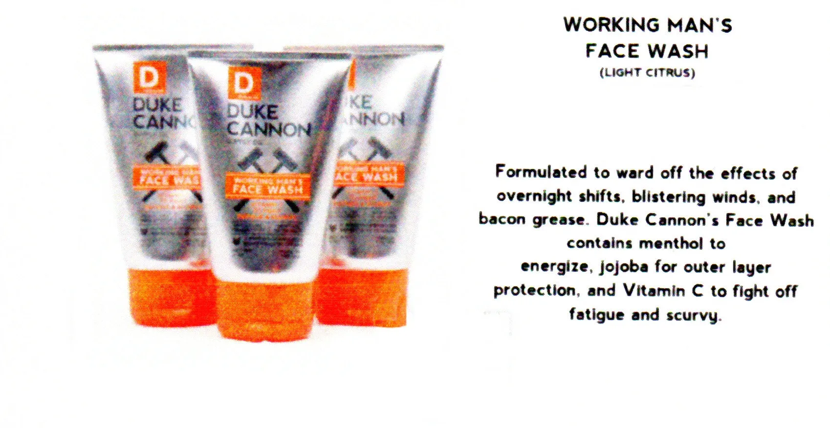 Duke Cannon Working Mans Face Wash