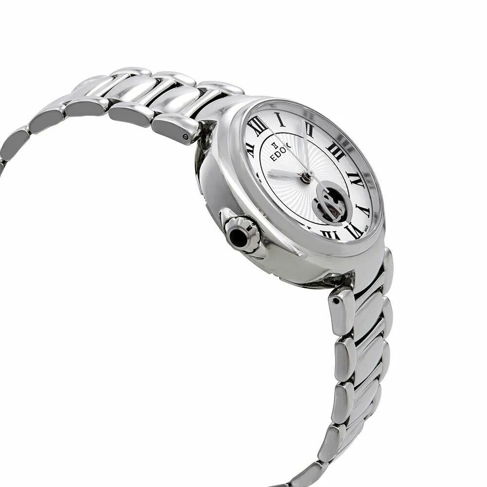 Edox LaPassion Open Heart Stainless Steel Silver Dial Ladies Automatic Watch 85025-3M-ARN