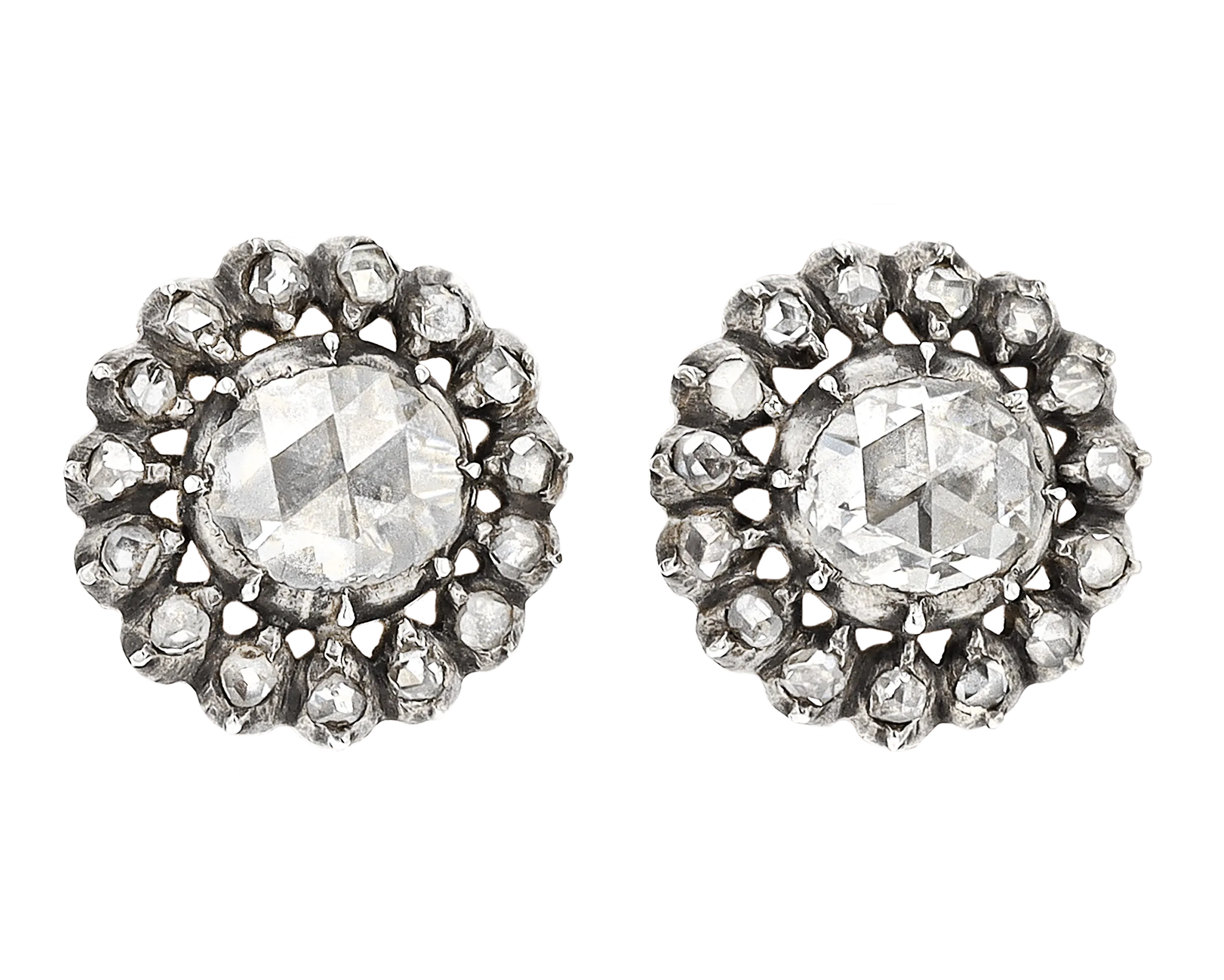 Edwardian Rose-Cut Diamond Earrings