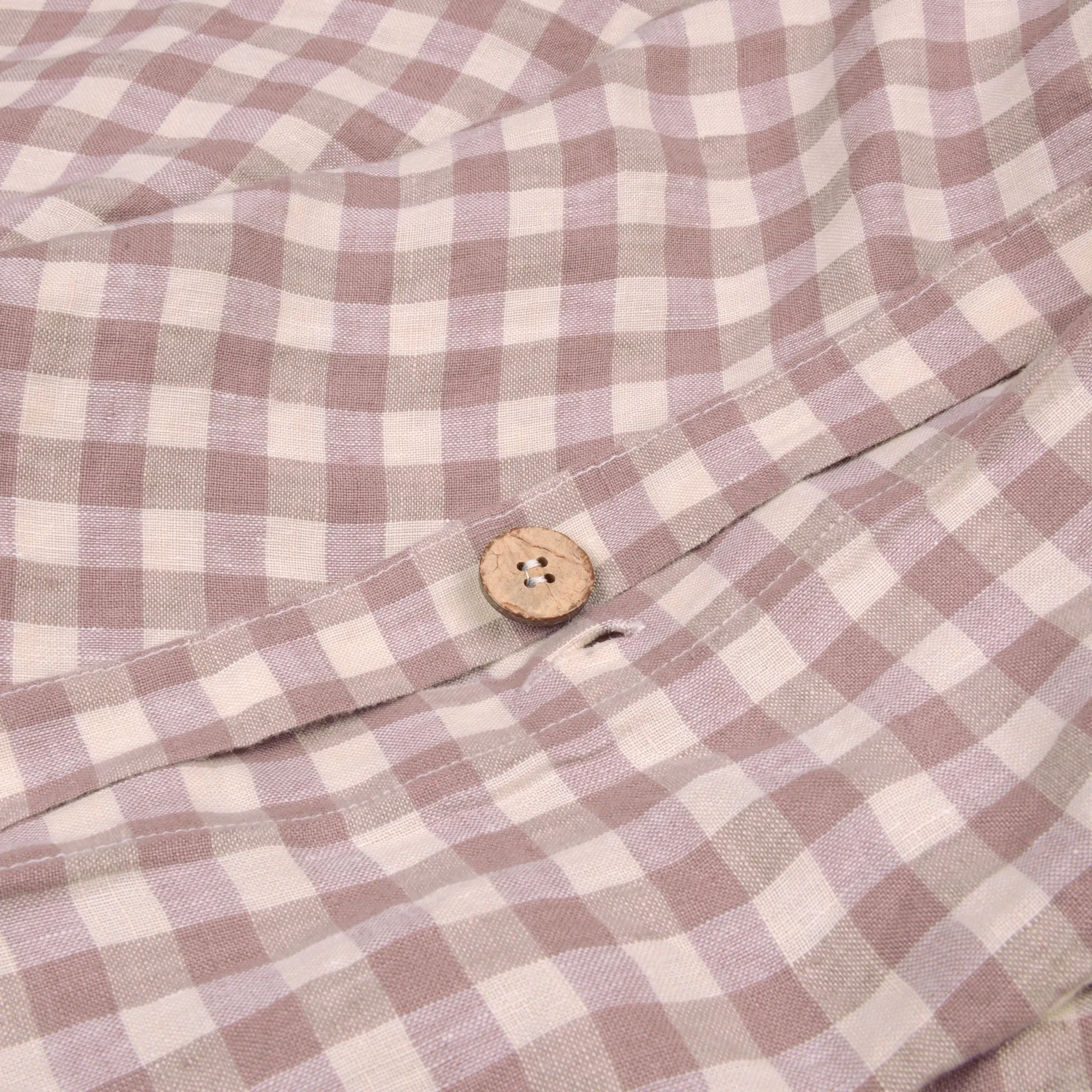 Elderberry Gingham 100% Linen Duvet Cover