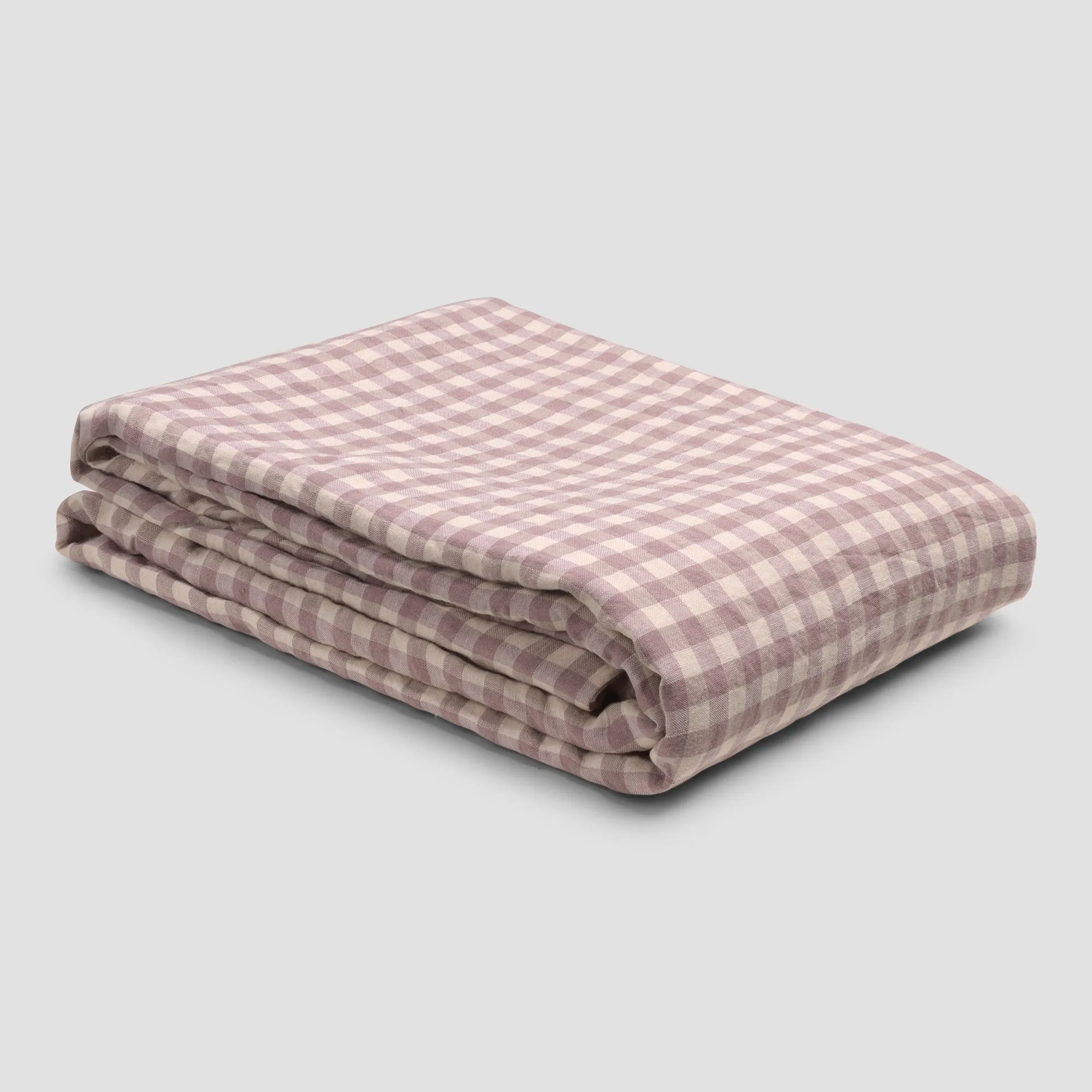 Elderberry Gingham 100% Linen Duvet Cover