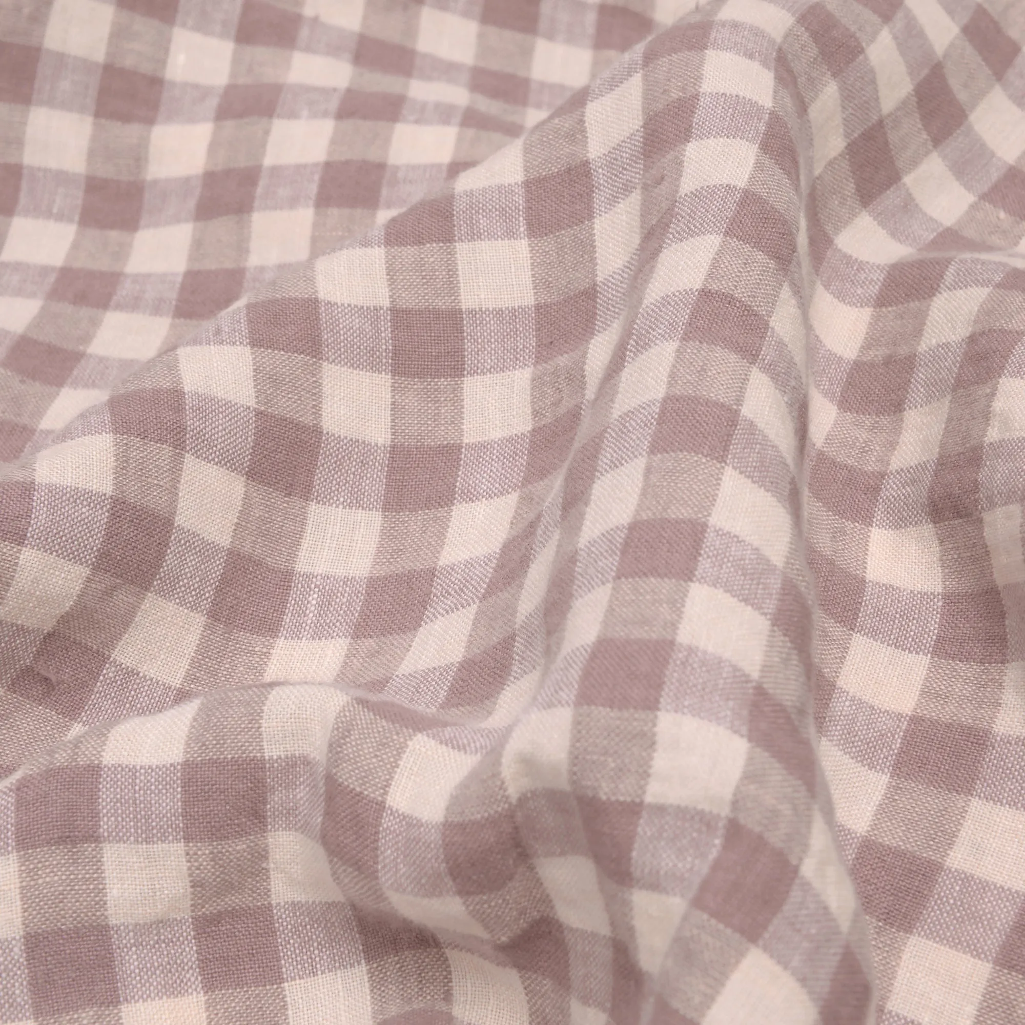 Elderberry Gingham 100% Linen Flat Sheet