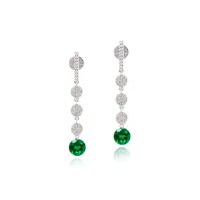 Emerald and Diamond Drop Earrings