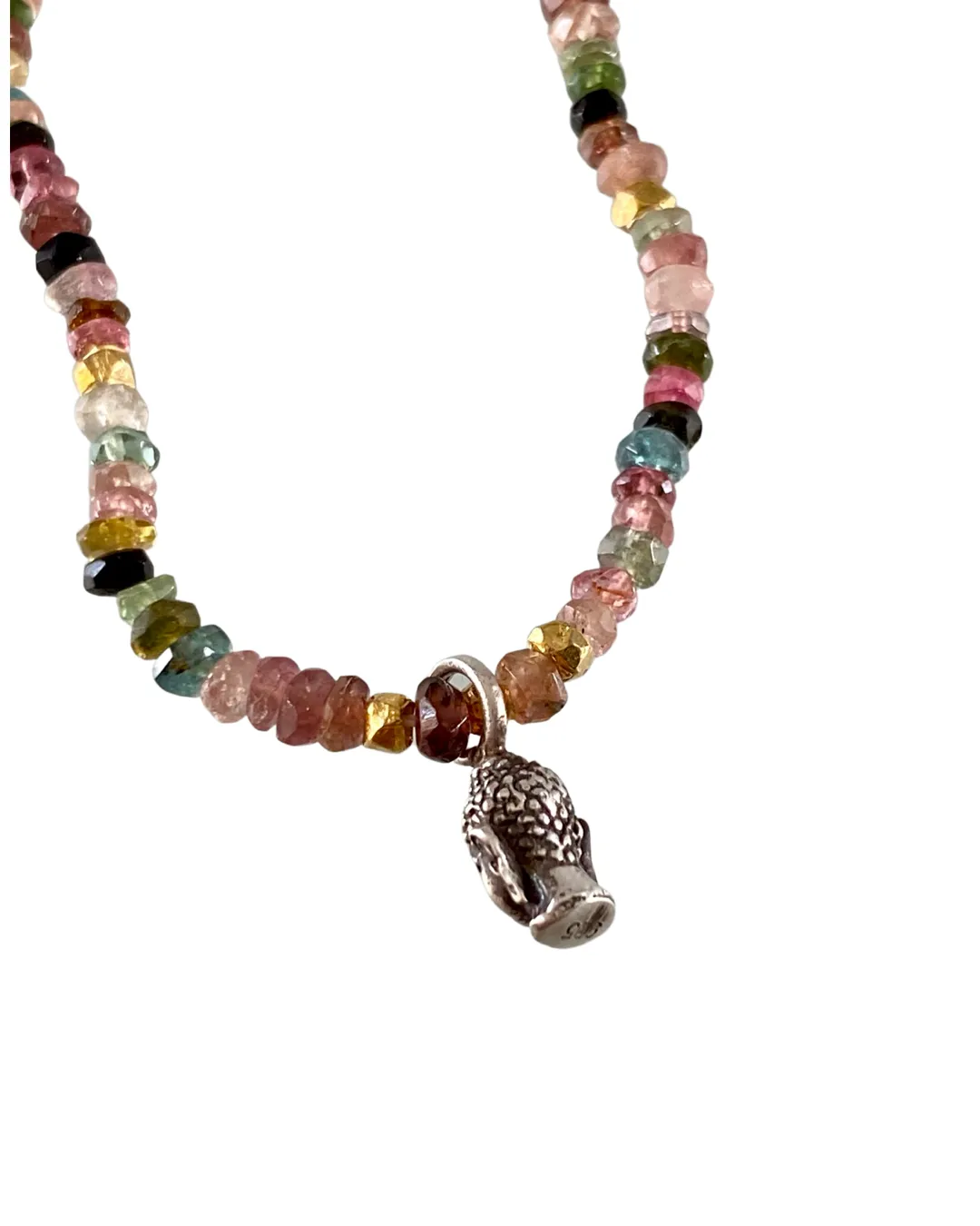 Faceted Gemstone & Buddha Charm Bracelet