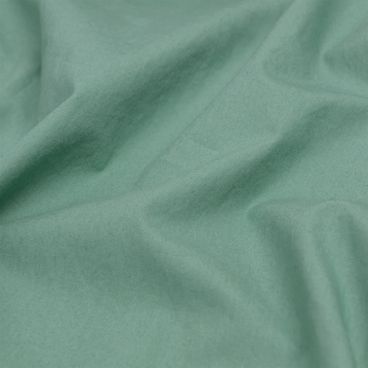 Faded Jade Washed Cotton Percale Flat Sheet