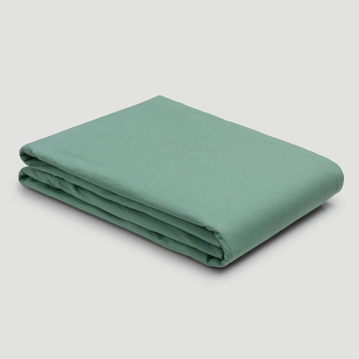 Faded Jade Washed Cotton Percale Flat Sheet