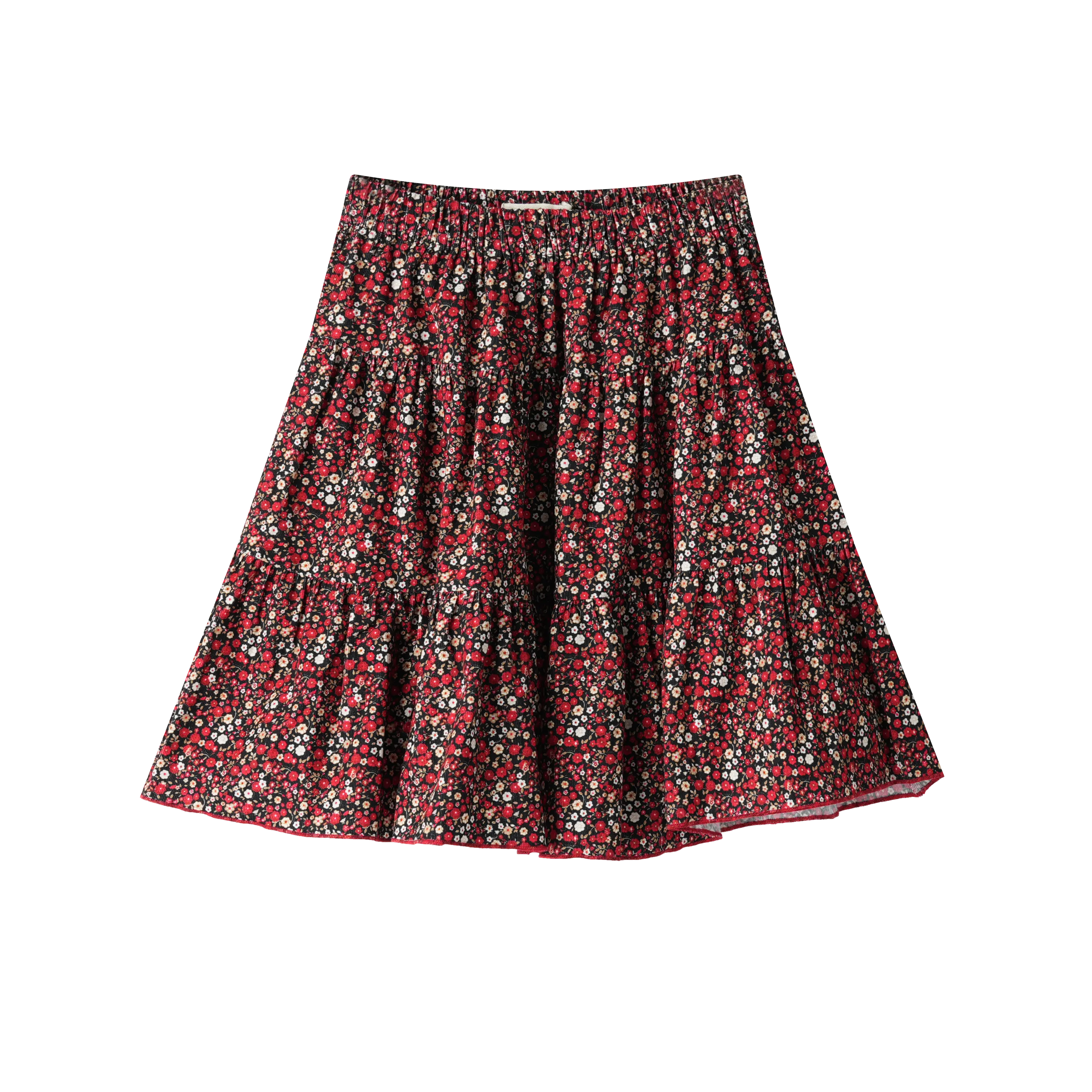 floral tiered skirt - dark floral