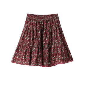 floral tiered skirt - dark floral