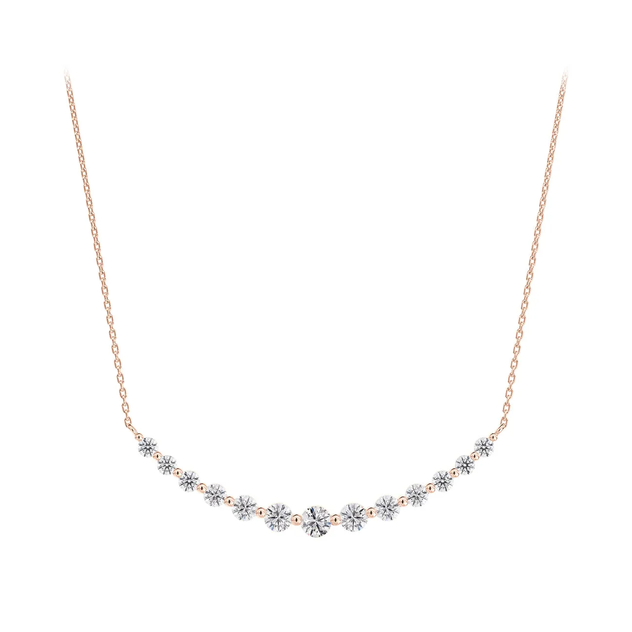 Forevermark Classic Single Prong Graduated Diamond Smile Necklace