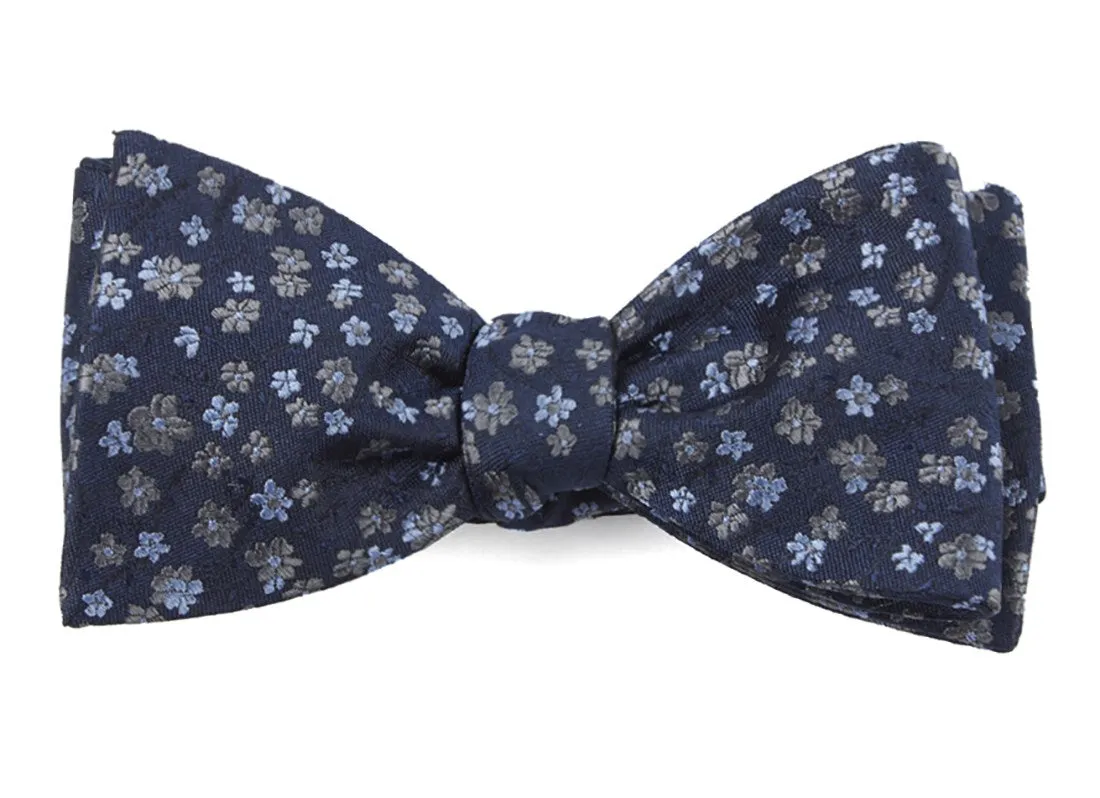 Free Fall Floral Navy Bow Tie