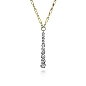 Gabriel & Co Diamond Vertical Bar Pendant Necklace