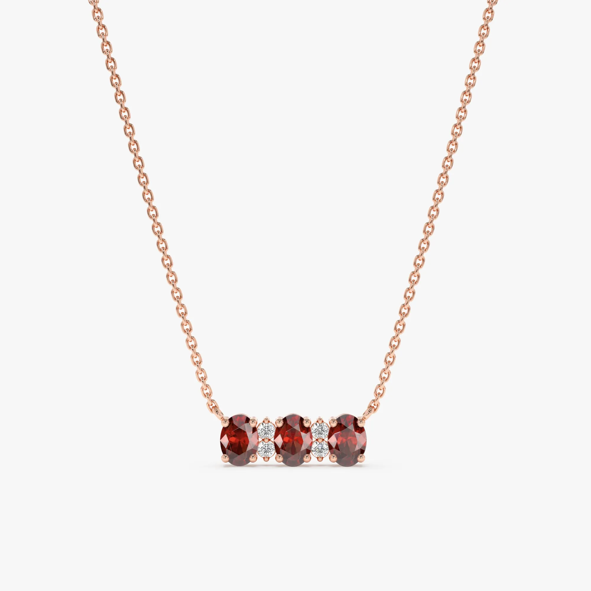 Garnet & Diamonds Necklace, Ariel