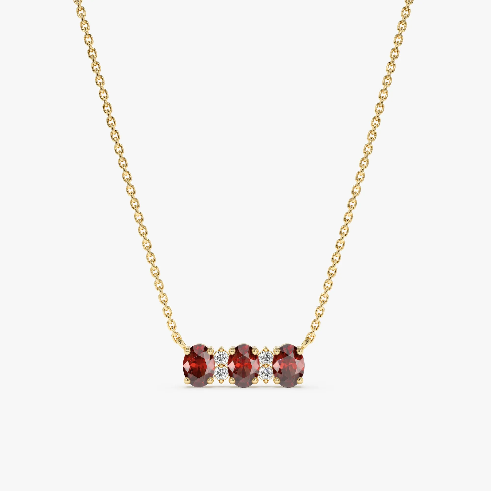 Garnet & Diamonds Necklace, Ariel