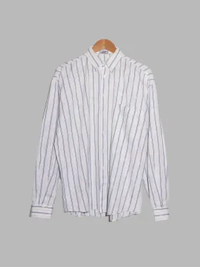 Gianni Versace 1980s white striped shirt with extremely subtle fish pattern