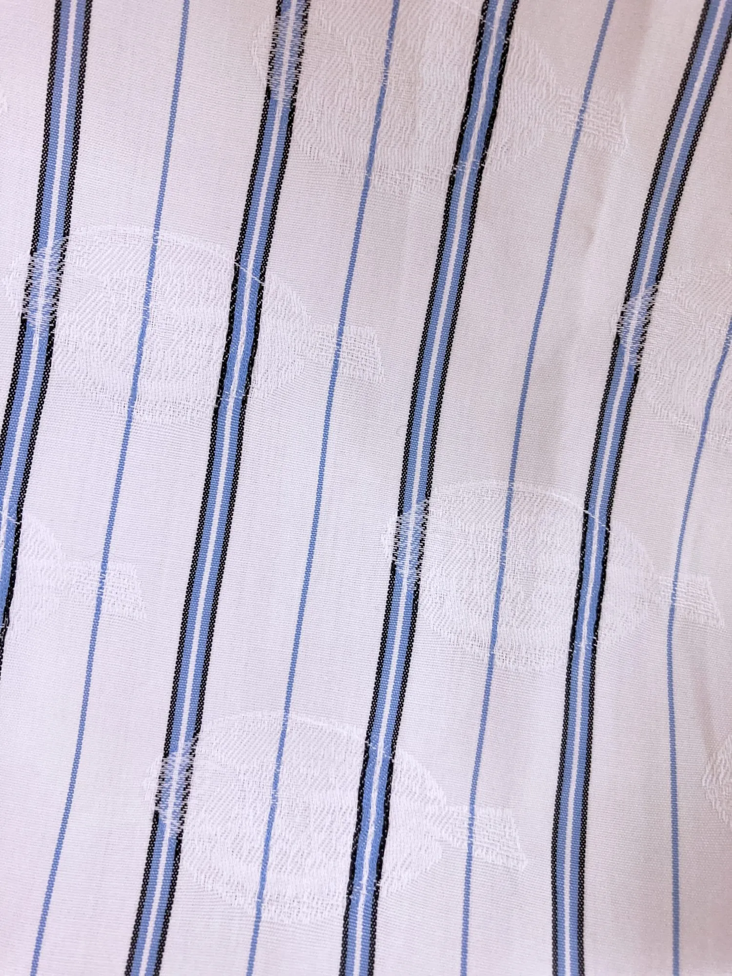 Gianni Versace 1980s white striped shirt with extremely subtle fish pattern