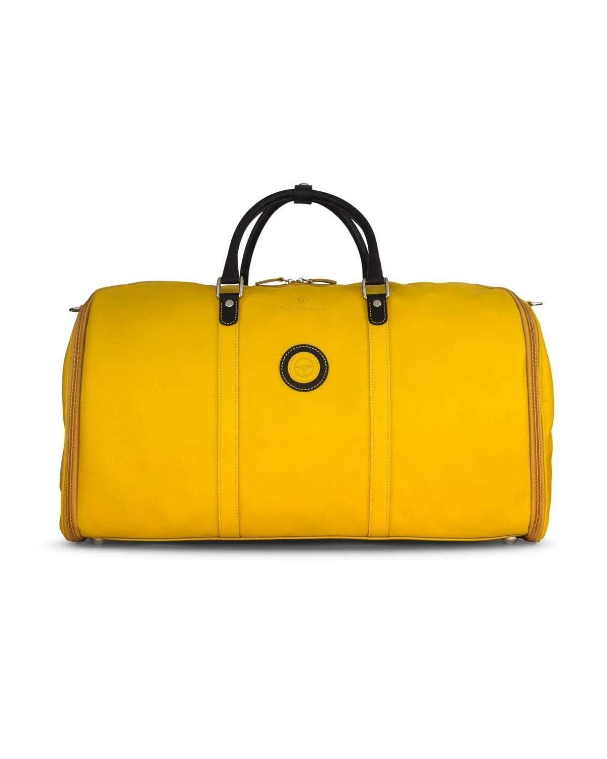 GLOBETROTTER - Full-grain Leather Weekender Garment Bag - Yellow/Black