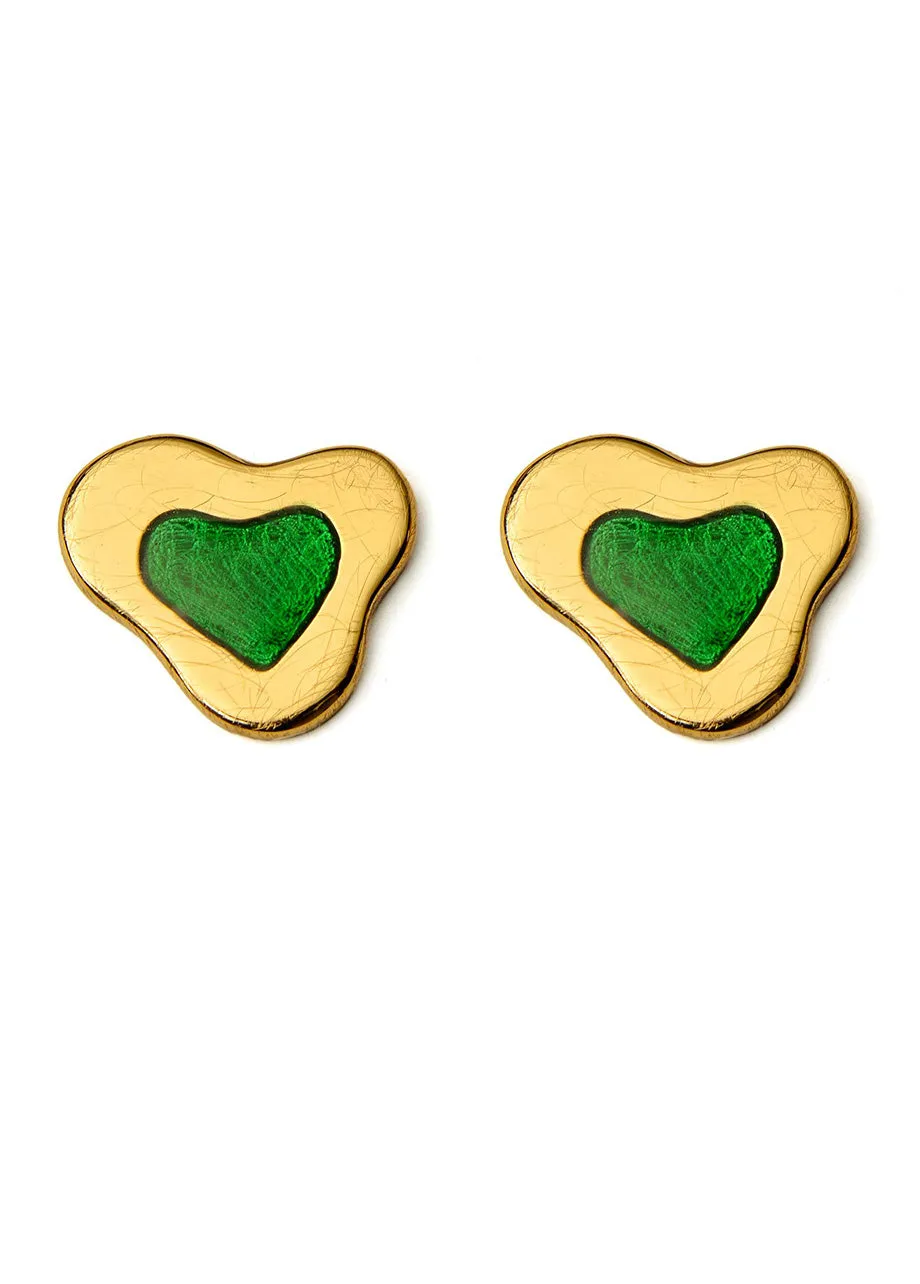 GREEN LOVE EARRINGS