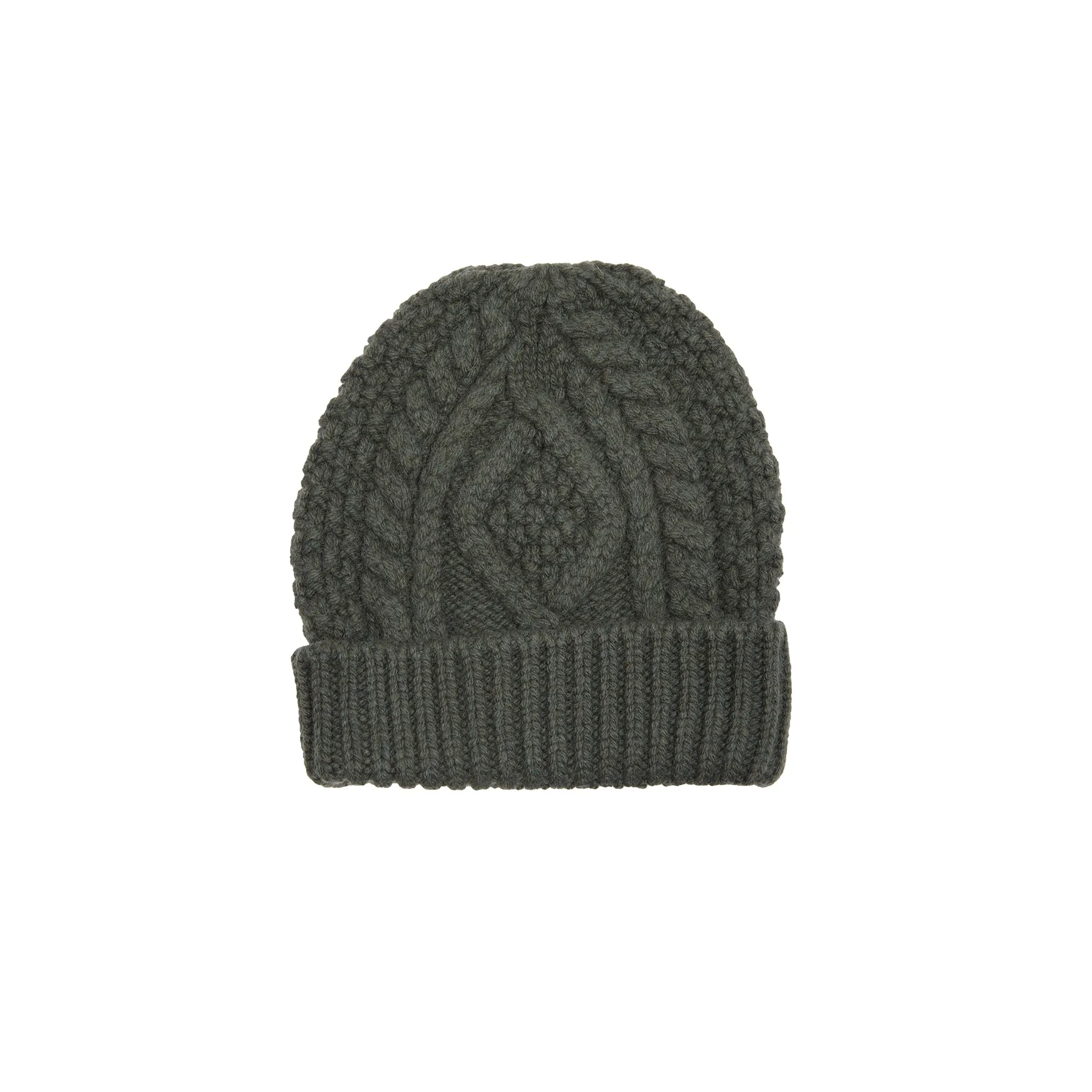 GRP Cashmere/Wool Arran Knit Beanie in Green