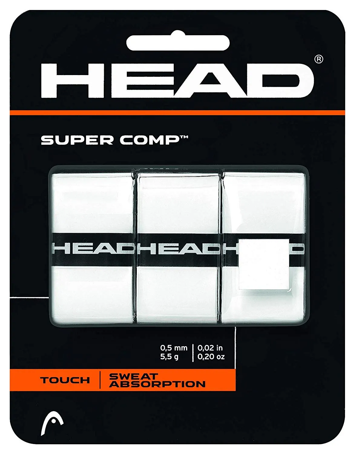 Head Super Comp Tennis Grip (White) - Pack of 3