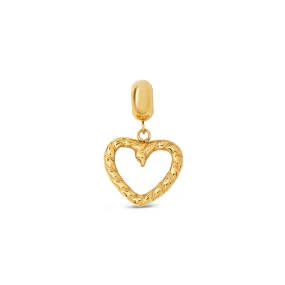 Hollow Heart Charm - Gold