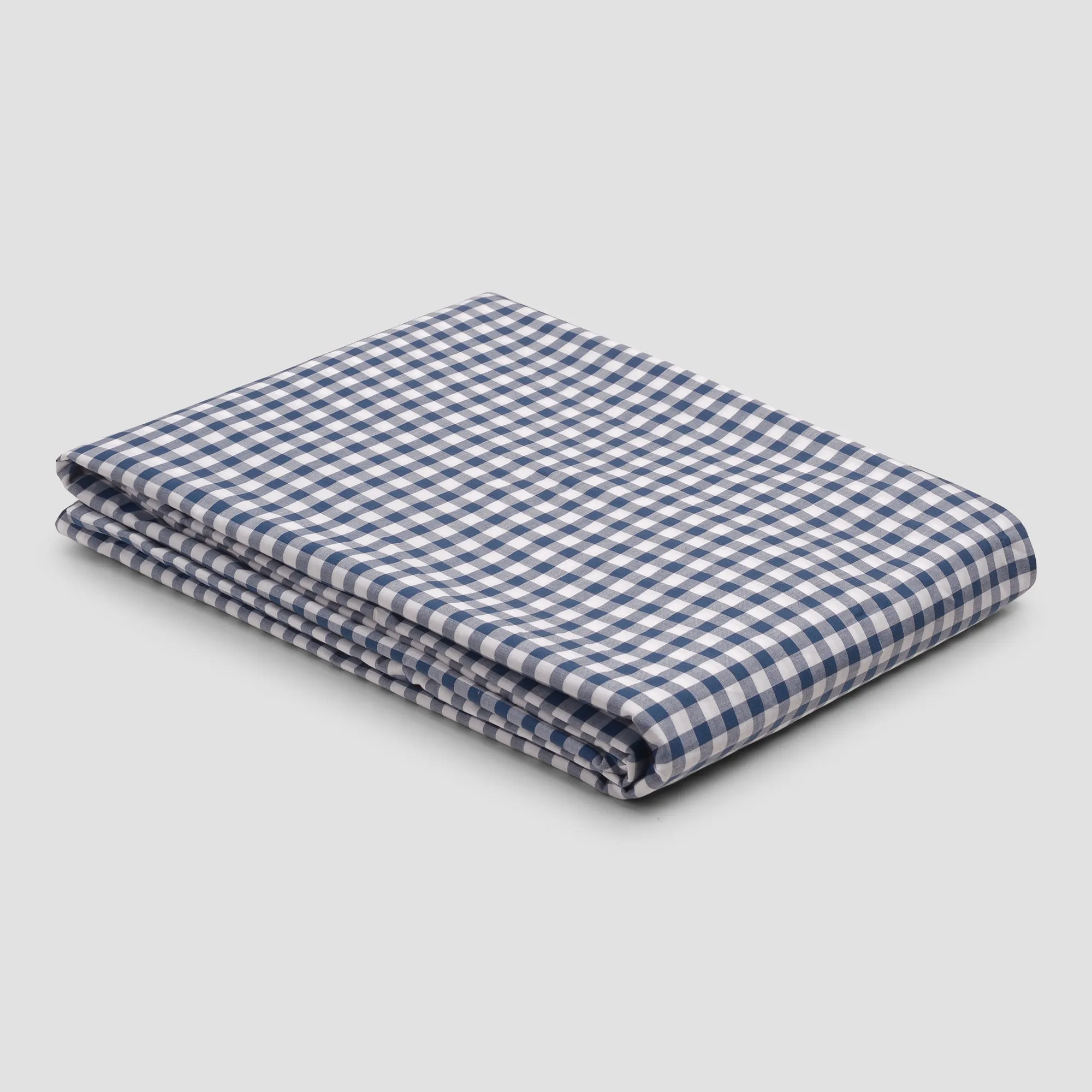 Indigo Small Gingham Cotton Duvet Cover