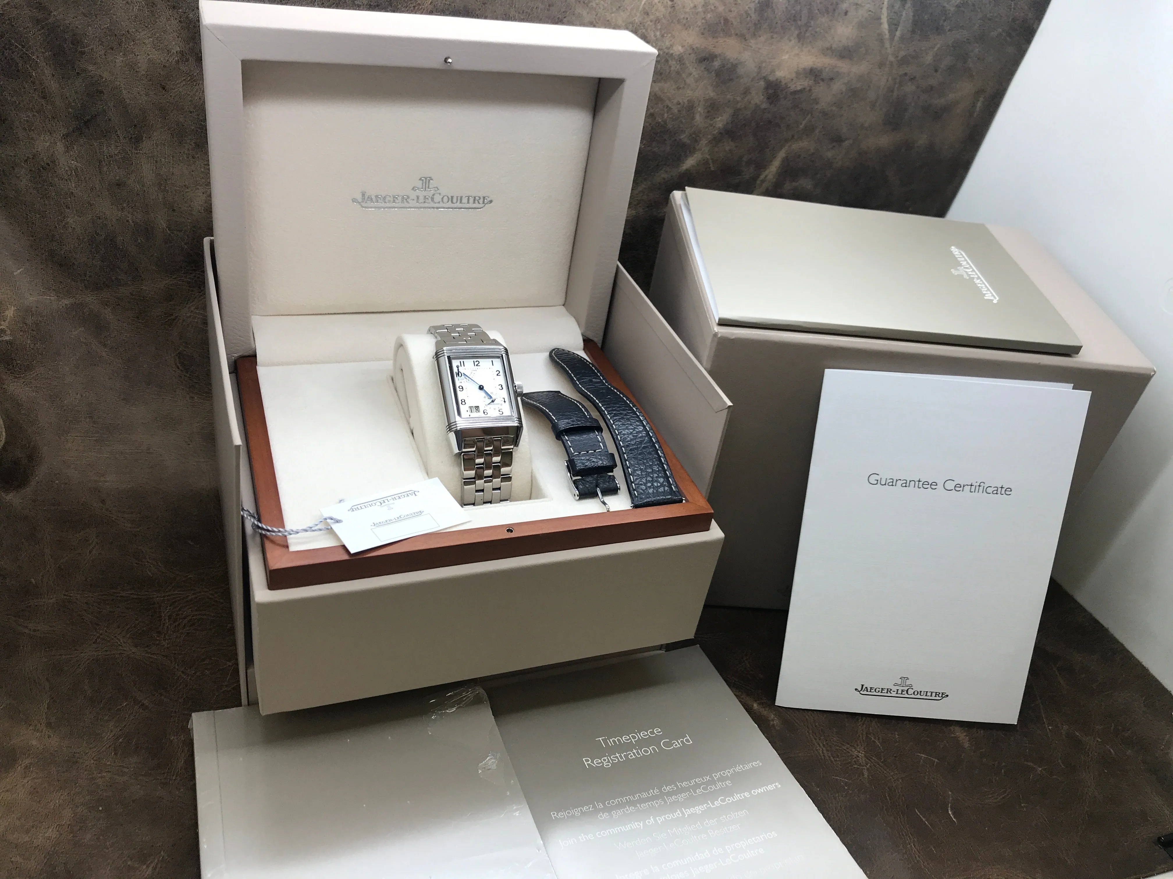 Jaeger-Lecoultre Reverso Grande Date 240.8.15 Silver Dial Manual Wind Watch