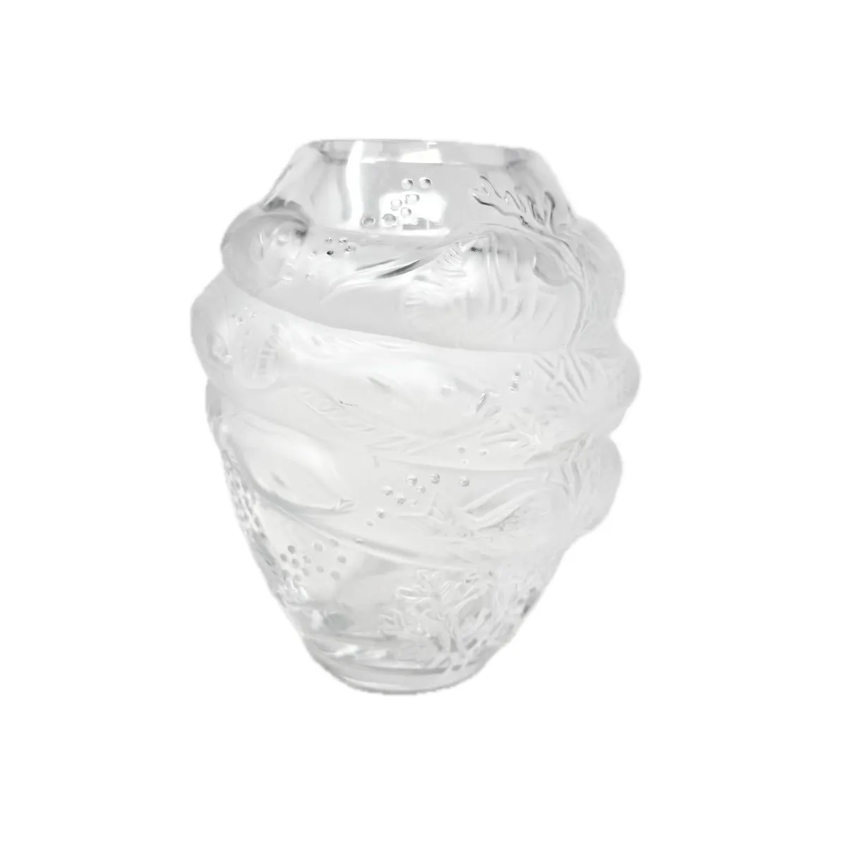 Lalique Fish and Coral Vase