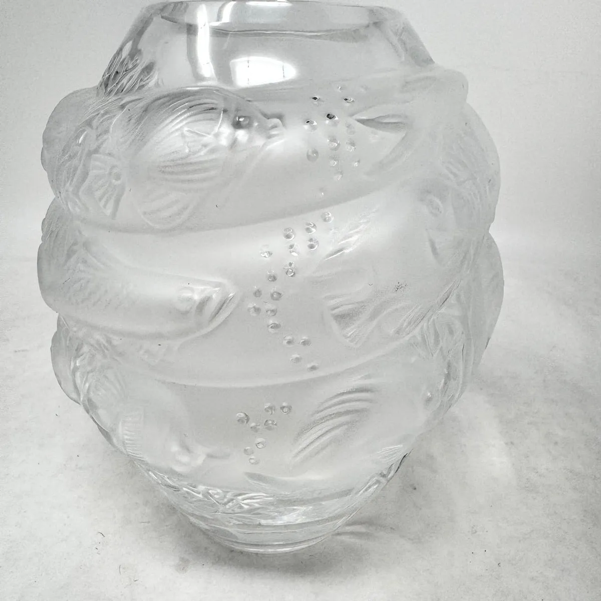 Lalique Fish and Coral Vase